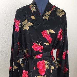Victoria’s Secret 100% Silk Robe Roses